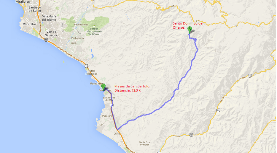 Ruta de Ciclismo Olleros - San Bartolo