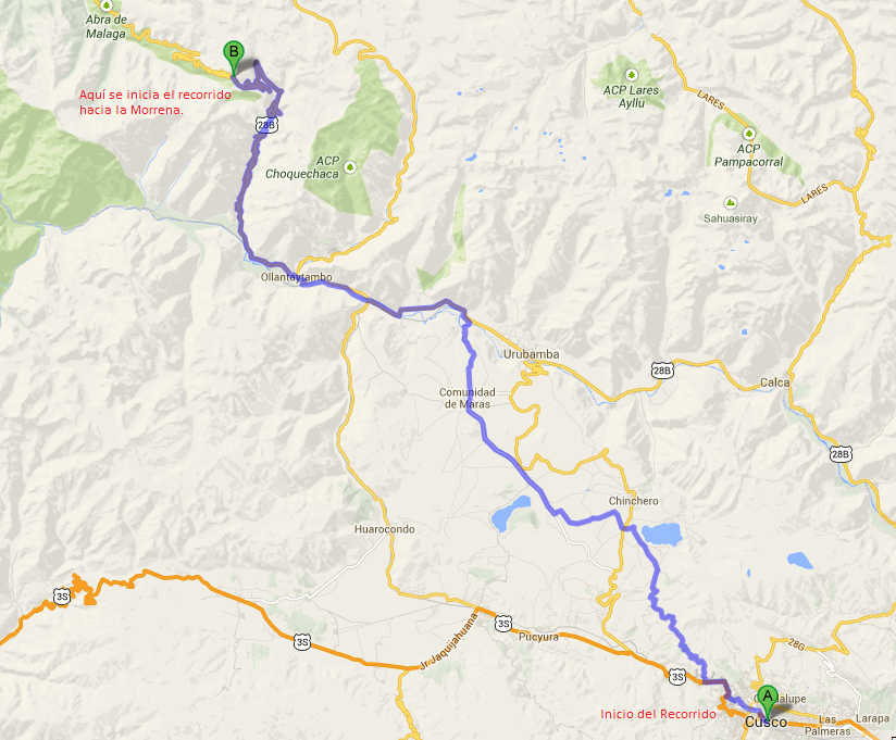 Ruta para llegar al Nevado Verónica